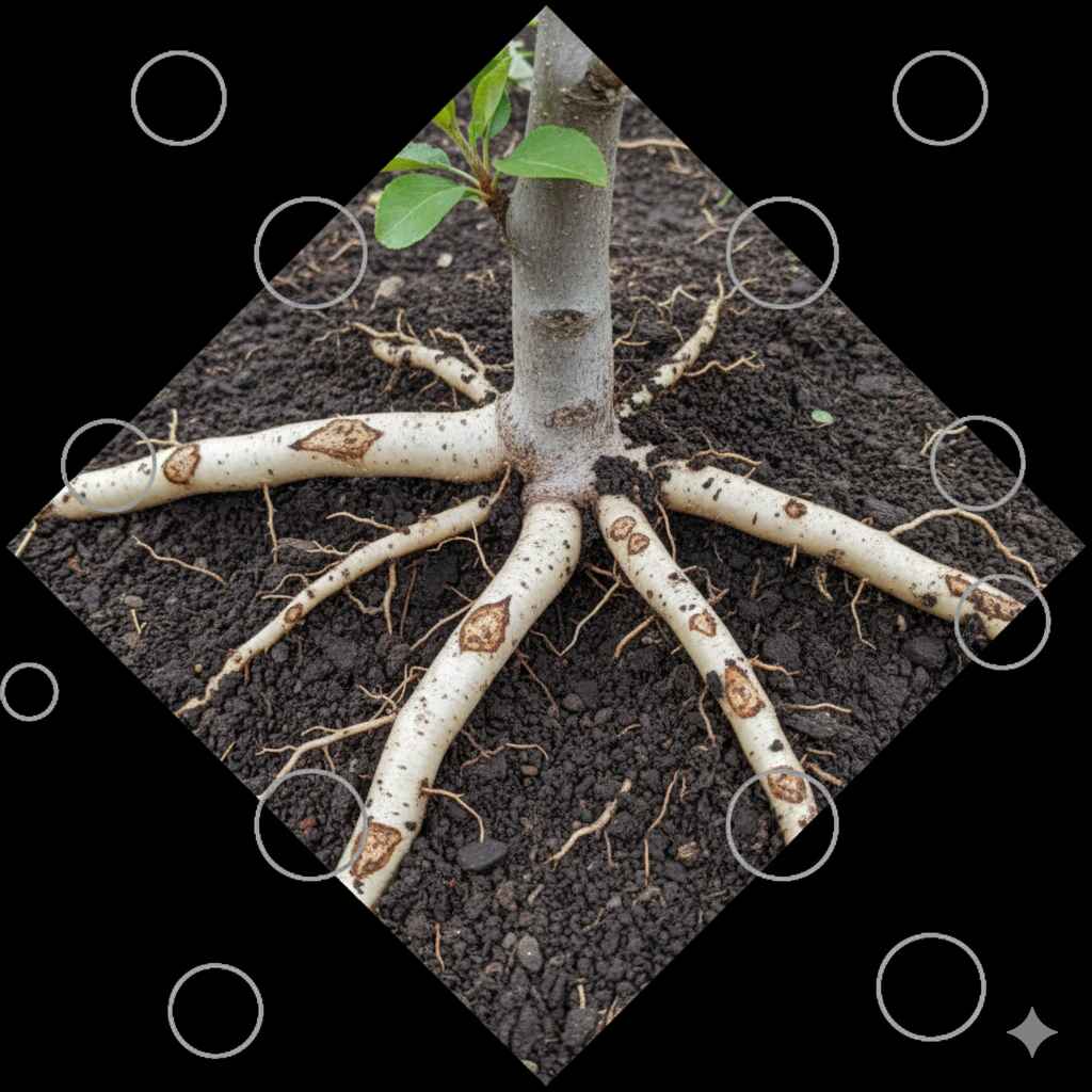 Поврежденные корни растений
