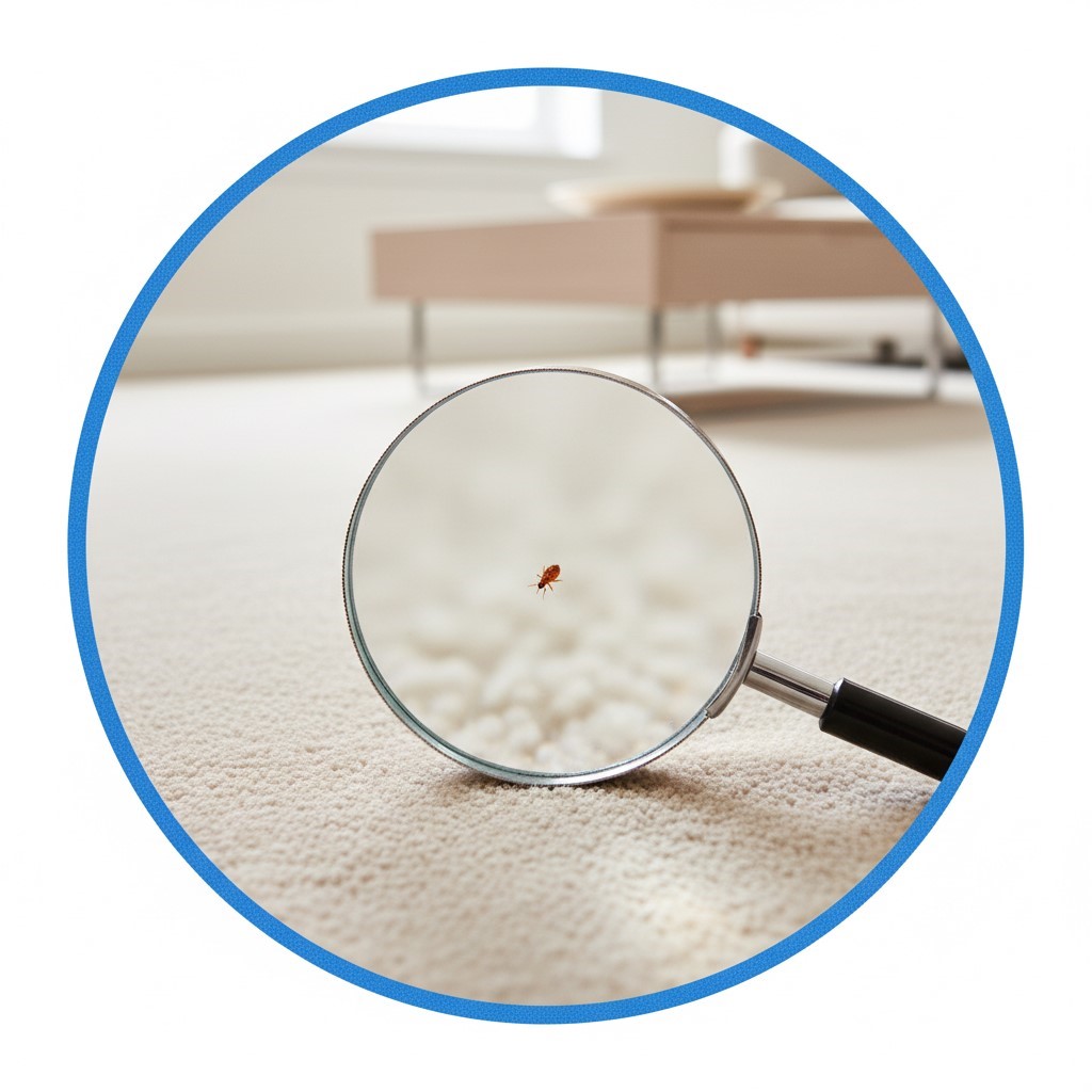 Крупный план блохи на ткани, демонстрирующий опасность в квартире в Москве