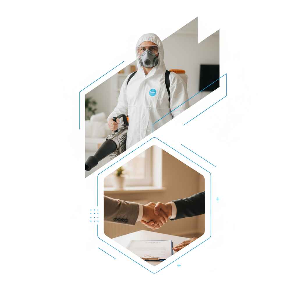 Специалист СЭС МосДез с оборудованием для дезинсекции